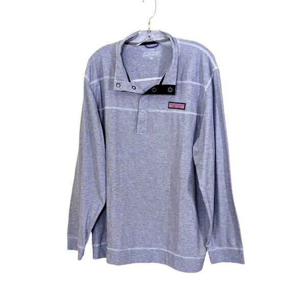 Vineyard Vines Edgartown Shep Snap Placket Lightwieight Sweatshirt Mens 2XL Gray - Picture 1 of 6